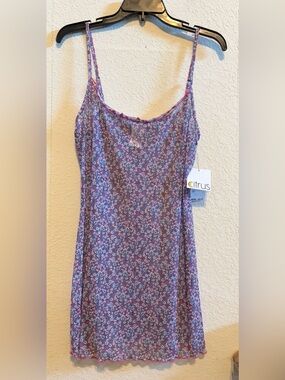 Citrus Purple Floral Slip with Spaghetti Straps